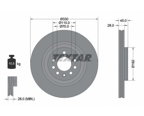 Brake Disc PRO 92315903 Textar