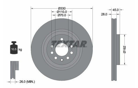Brake Disc PRO 92315903 Textar