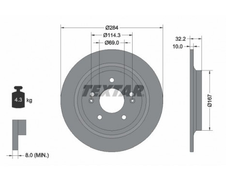 Brake Disc PRO 92316303 Textar