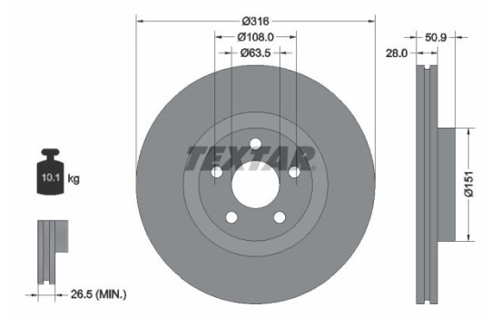 Brake Disc PRO 92317203 Textar