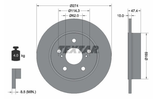 Brake Disc PRO 92321103 Textar