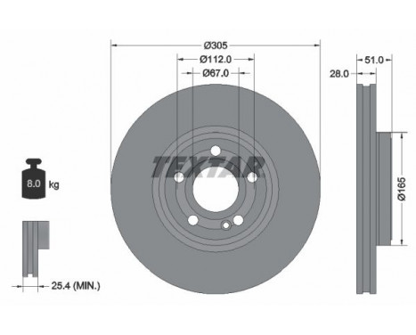 Brake Disc PRO+ 92323405 Textar