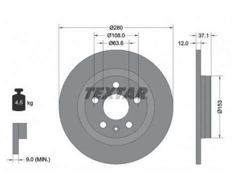 Brake Disc PRO 92323803 Textar