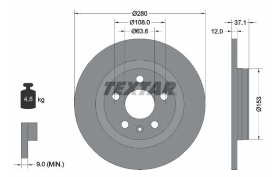 Brake Disc PRO 92323803 Textar