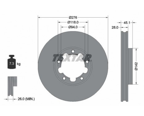 Brake Disc PRO 92324003 Textar