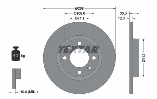 Brake Disc PRO 92325903 Textar