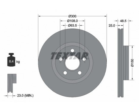 Brake Disc PRO 92326003 Textar