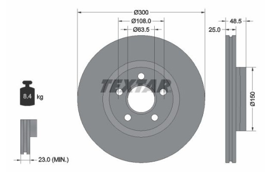Brake Disc PRO 92326003 Textar