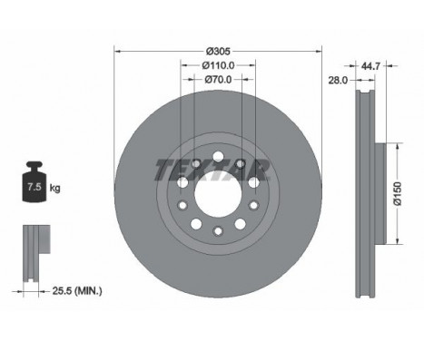 Brake Disc PRO+ 92326305 Textar