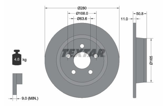 Brake Disc PRO 92326403 Textar