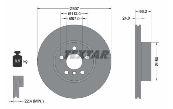 Brake Disc PRO+ 92326805 Textar