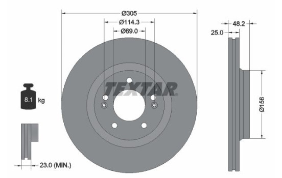 Brake Disc PRO 92333203 Textar