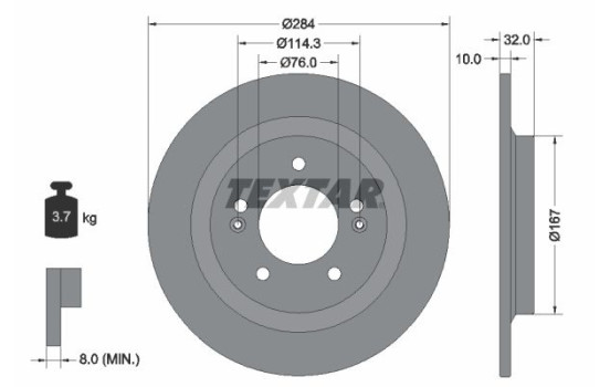 Brake Disc PRO 92333303 Textar