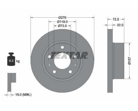 Brake Disc PRO 93104603 Textar