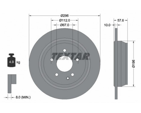 Brake Disc PRO 93123503 Textar