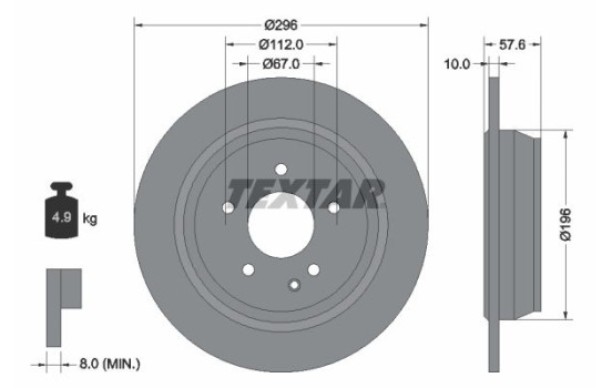 Brake Disc PRO 93123503 Textar