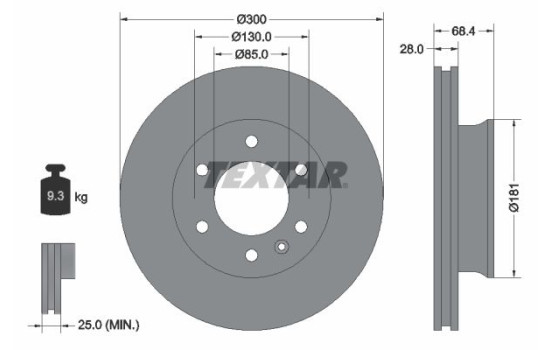 Brake Disc PRO 93143203 Textar