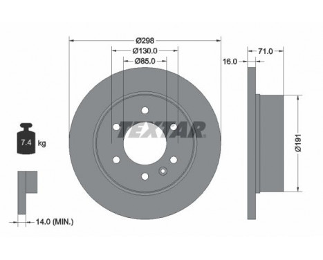 Brake Disc PRO 93143303 Textar