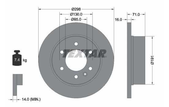 Brake Disc PRO 93143303 Textar