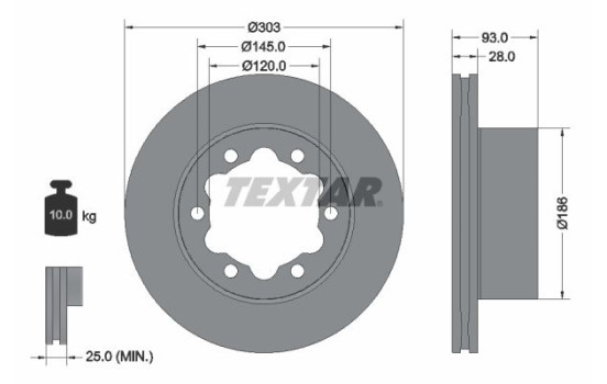 Brake Disc PRO 93143403 Textar