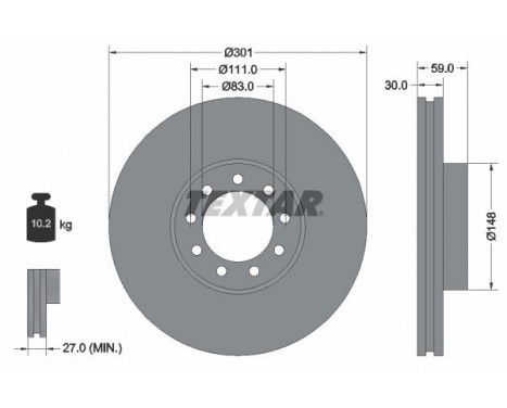 Brake Disc PRO 93177603 Textar