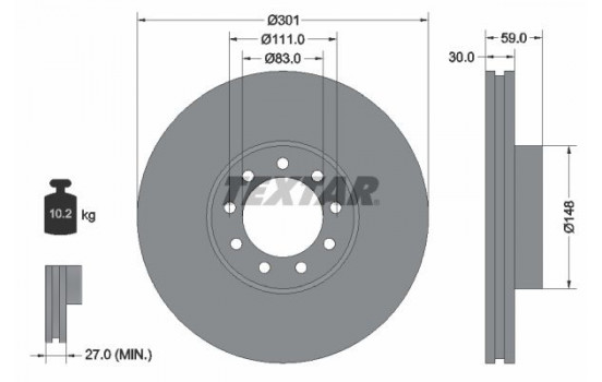 Brake Disc PRO 93177603 Textar