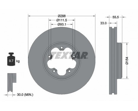 Brake Disc PRO 93260603 Textar