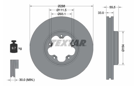 Brake Disc PRO 93260603 Textar