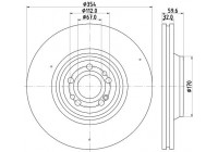 Brake disc PRO HC 8DD 355 132-221 Hella