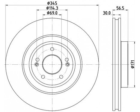 Brake disc PRO HC 8DD 355 132-651 Hella