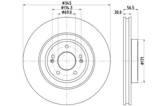 Brake disc PRO HC 8DD 355 132-651 Hella