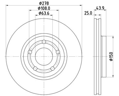 Brake Disc PRO High Carbon 8DD 355 133-771 Hella