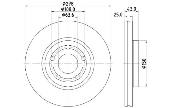 Brake Disc PRO High Carbon 8DD 355 133-771 Hella