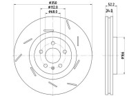 Brake disc PRO High Carbon 8DD 355 134-351 Hella