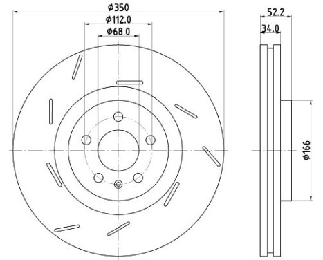 Brake disc PRO High Carbon 8DD 355 134-361 Hella