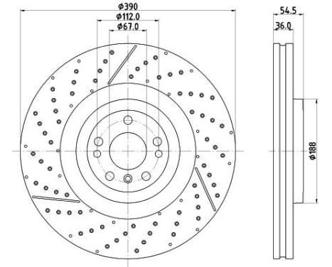 Brake disc PRO High Carbon 8DD 355 134-711 Hella