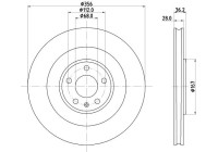 Brake disc PRO High Carbon 8DD 355 134-851 Hella