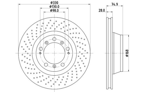 Brake disc PRO High Carbon 8DD 355 135-051 Hella