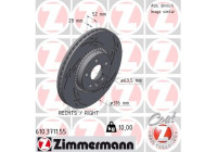 Brake disc right 610.3711.55 Zimmermann