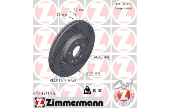 Brake disc right 610.3711.55 Zimmermann
