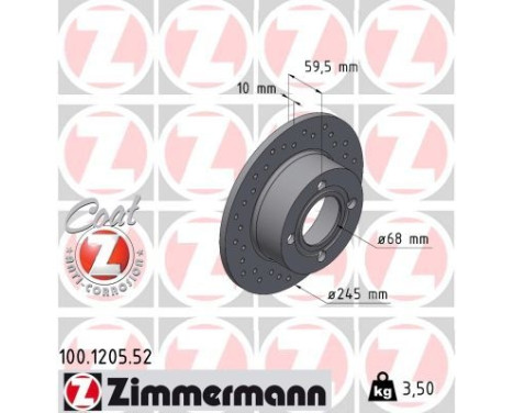 Brake Disc SPORT BRAKE DISC COAT Z 100.1205.52 Zimmermann, Image 2