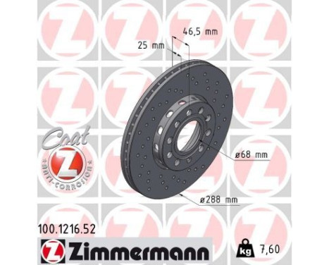 Brake Disc SPORT BRAKE DISC COAT Z 100.1216.52 Zimmermann, Image 2