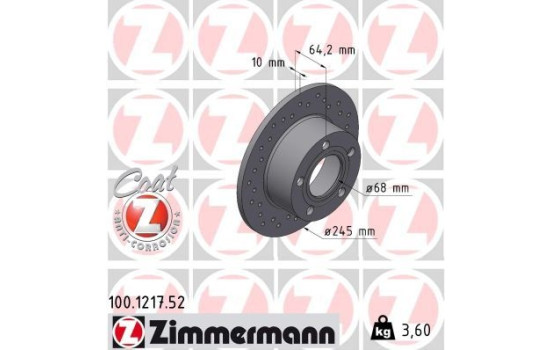 Brake Disc SPORT BRAKE DISC COAT Z 100.1217.52 Zimmermann, Image 2