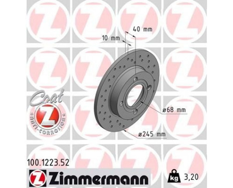 Brake Disc SPORT BRAKE DISC COAT Z 100.1223.52 Zimmermann, Image 2