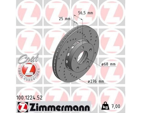 Brake Disc SPORT BRAKE DISC COAT Z 100.1224.52 Zimmermann, Image 2