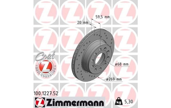 Brake Disc SPORT BRAKE DISC COAT Z 100.1227.52 Zimmermann, Image 2
