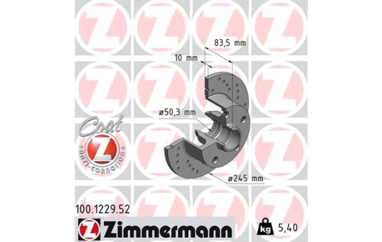 Brake Disc SPORT BRAKE DISC COAT Z 100.1229.52 Zimmermann, Image 2