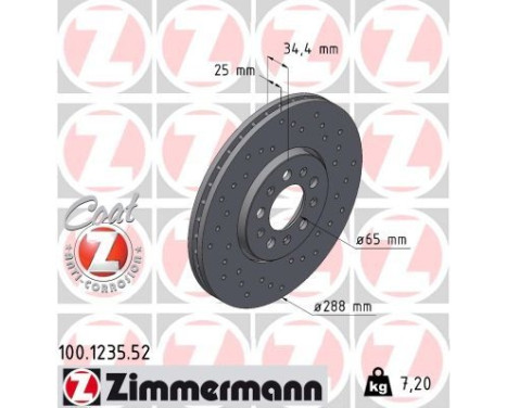 Brake Disc SPORT BRAKE DISC COAT Z 100.1235.52 Zimmermann, Image 2