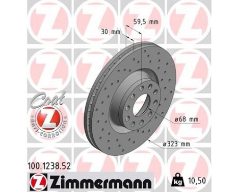 Brake Disc SPORT BRAKE DISC COAT Z 100.1238.52 Zimmermann, Image 2