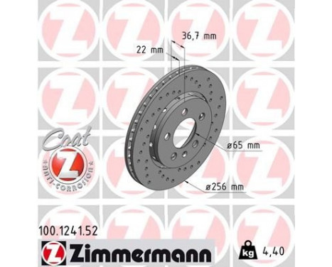 Brake Disc SPORT BRAKE DISC COAT Z 100.1241.52 Zimmermann, Image 2
